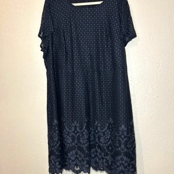 LOFT | Dresses | Loft Plus Navy Lace Dress Size 24 | Poshmark